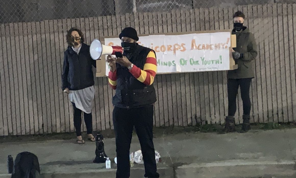 Civicorps Corpsmember Speaking at Rally