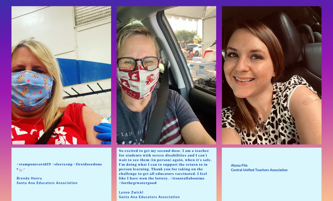 Educators delighted to get their COVID vaccine shots.