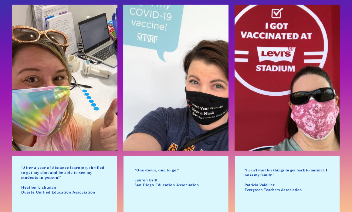 Educators delighted to get their COVID vaccine shots.