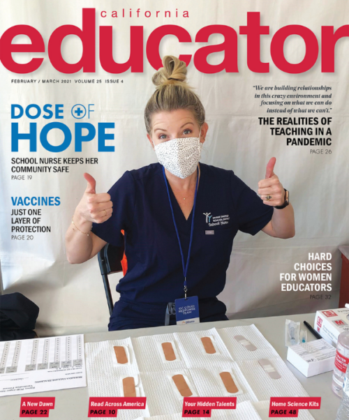 A school nurse giving thumbs up