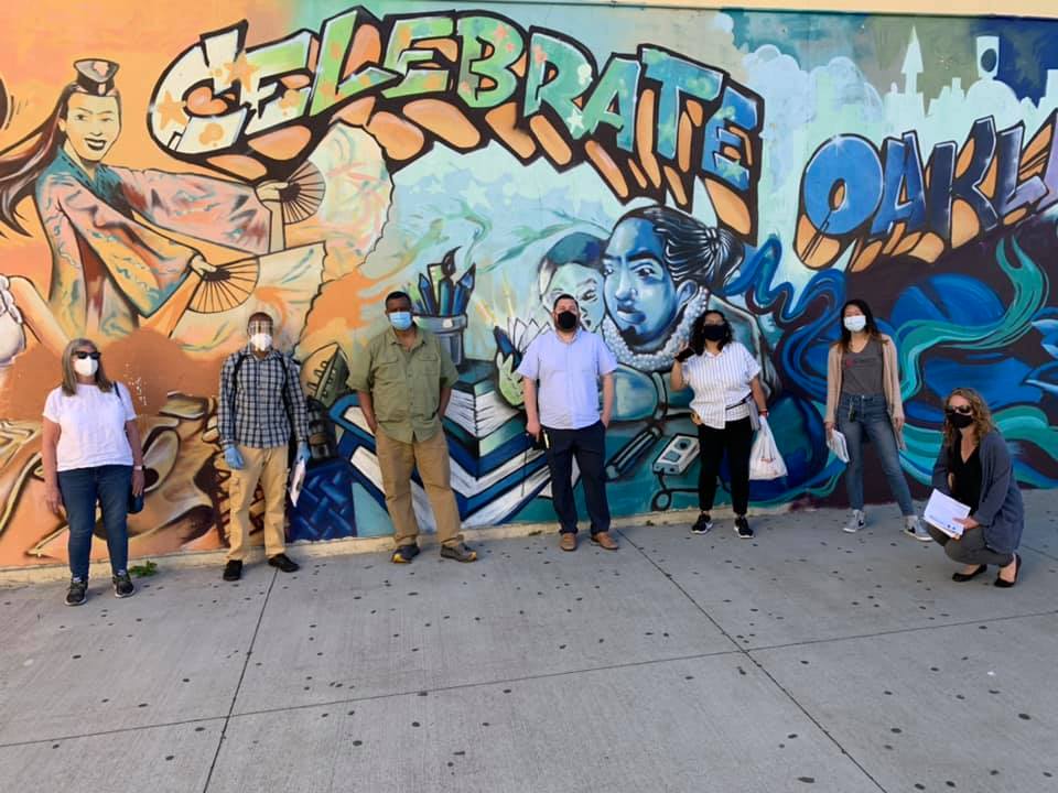 OEA joined an Elmhurst United Middle School (EUMS) parent, the school site safety lead, several teachers, Mr. Christopher (a central office safety representative), Buildings Trade Chief Steward David Hunter, OEA’s regional lead Shula Bien and executive board member Jennifer Brouhard for a safety walkthrough at Elmhurst United Middle School. 