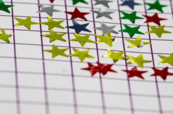 Stock photo of a grading chart with stars