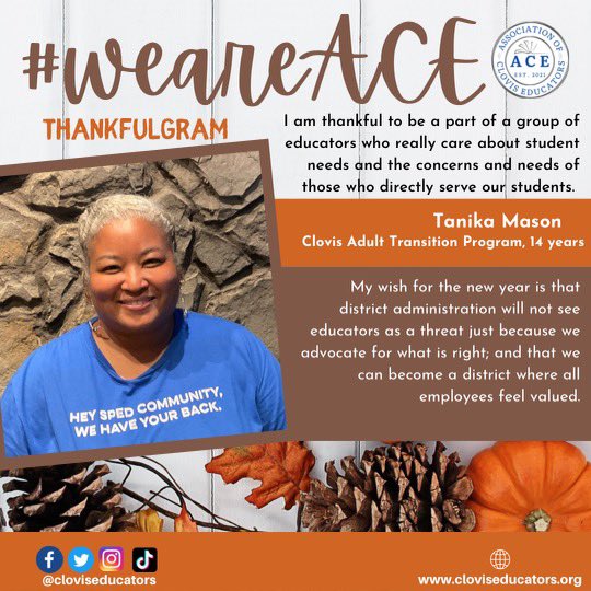 "Thankfulgram" flyer promoting the Clovis union