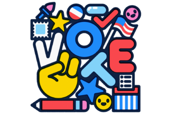 Graphic of the word "vote."