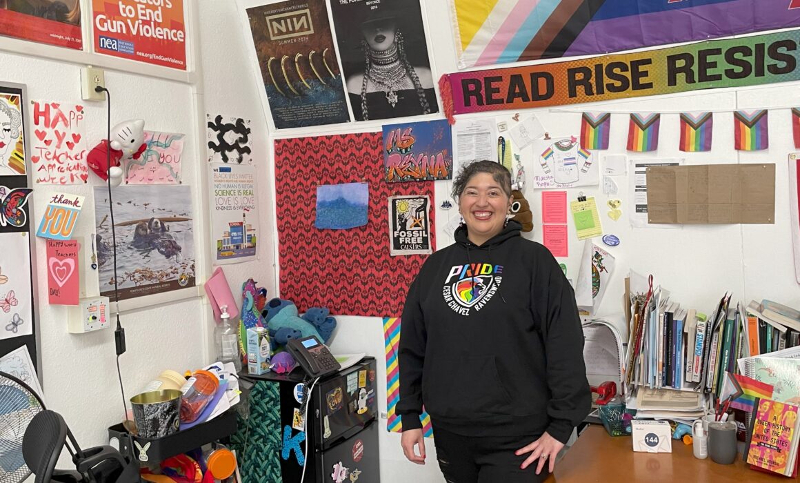 Photo of Ravenswood Teachers Association member Andrea Reyna