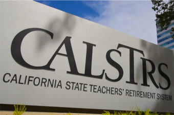 An image of the California State Teachers' Retirement System headquarters in Sacramento.