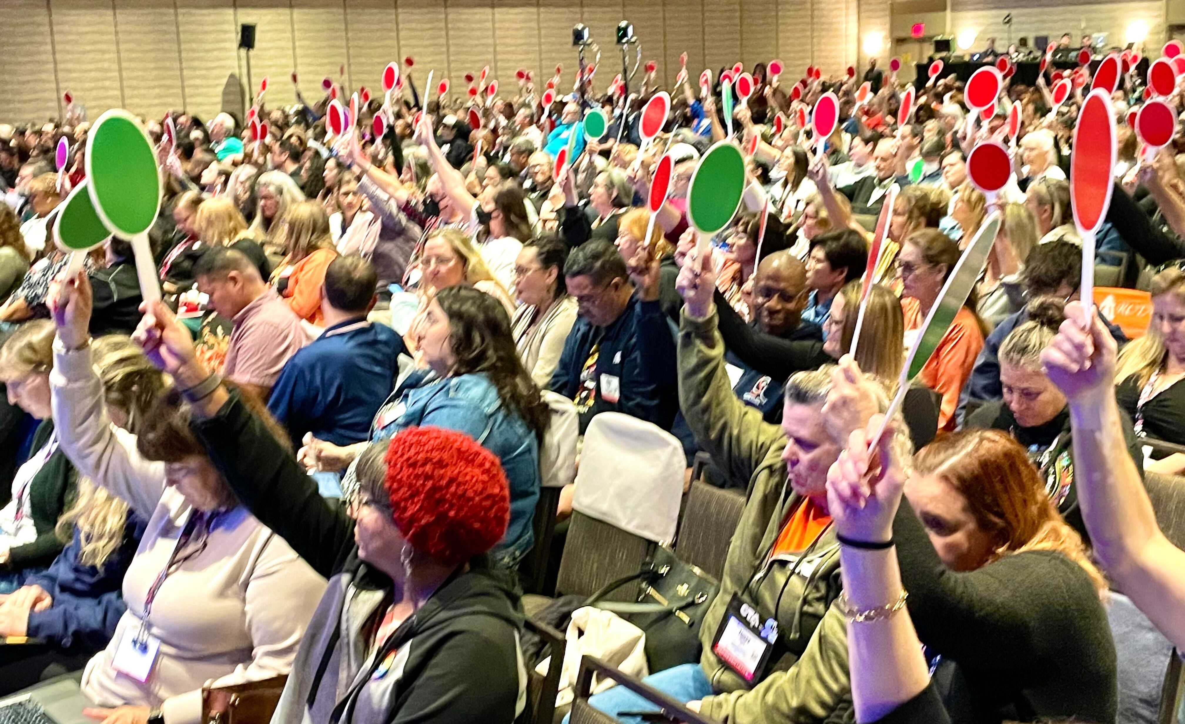 State Council delegates vote. 