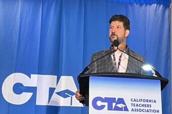 CTA President David Goldberg address State Council delegates