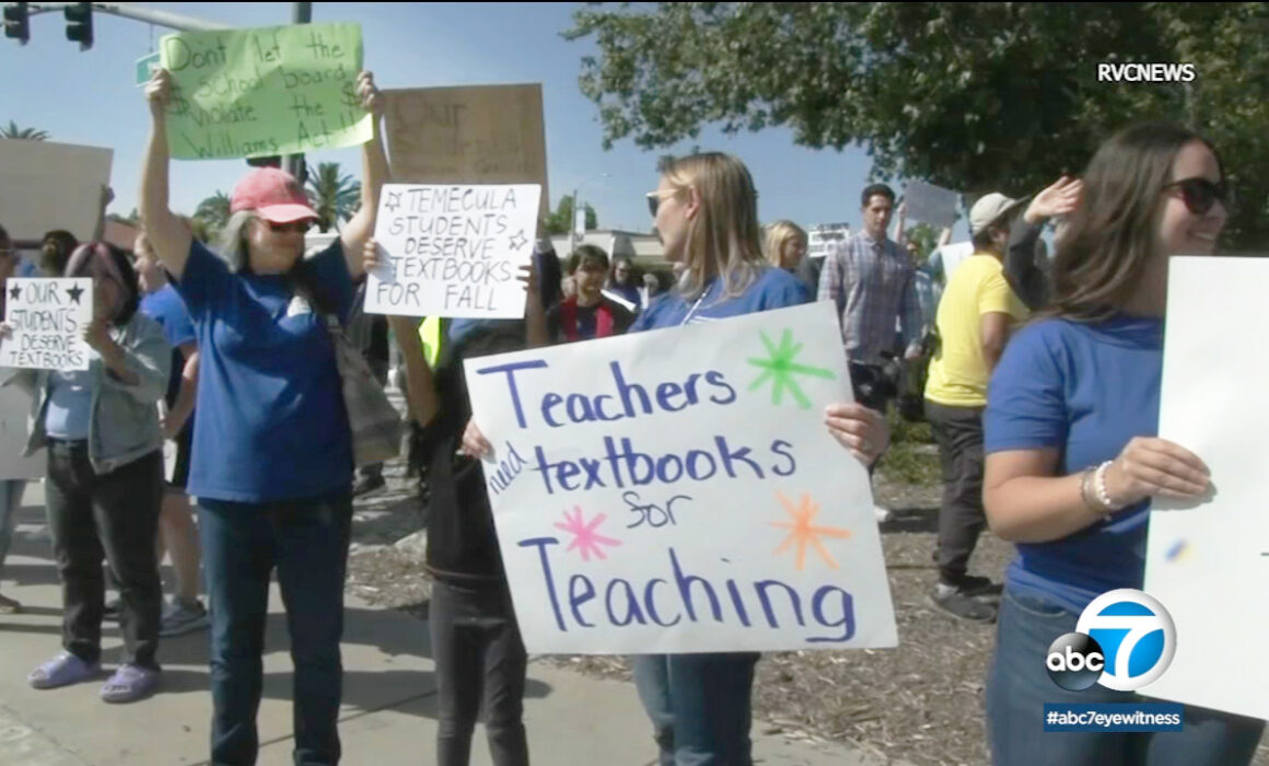 Temecula educators picket after school over textbook content