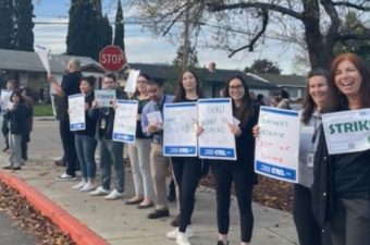 One of multiple Dublin Teachers Association pickets on Jan. 30
