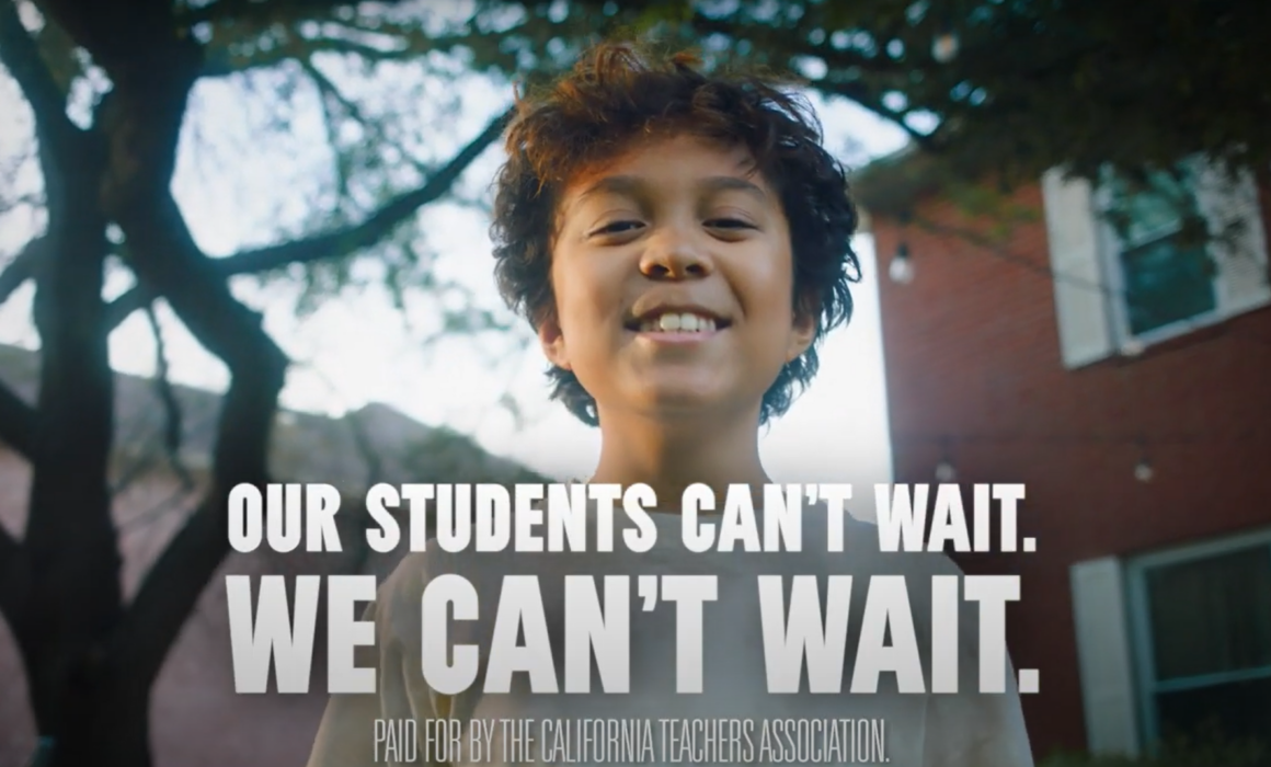 Photo of child and the words "Our studnets can't wait, We can't wait written over their image.