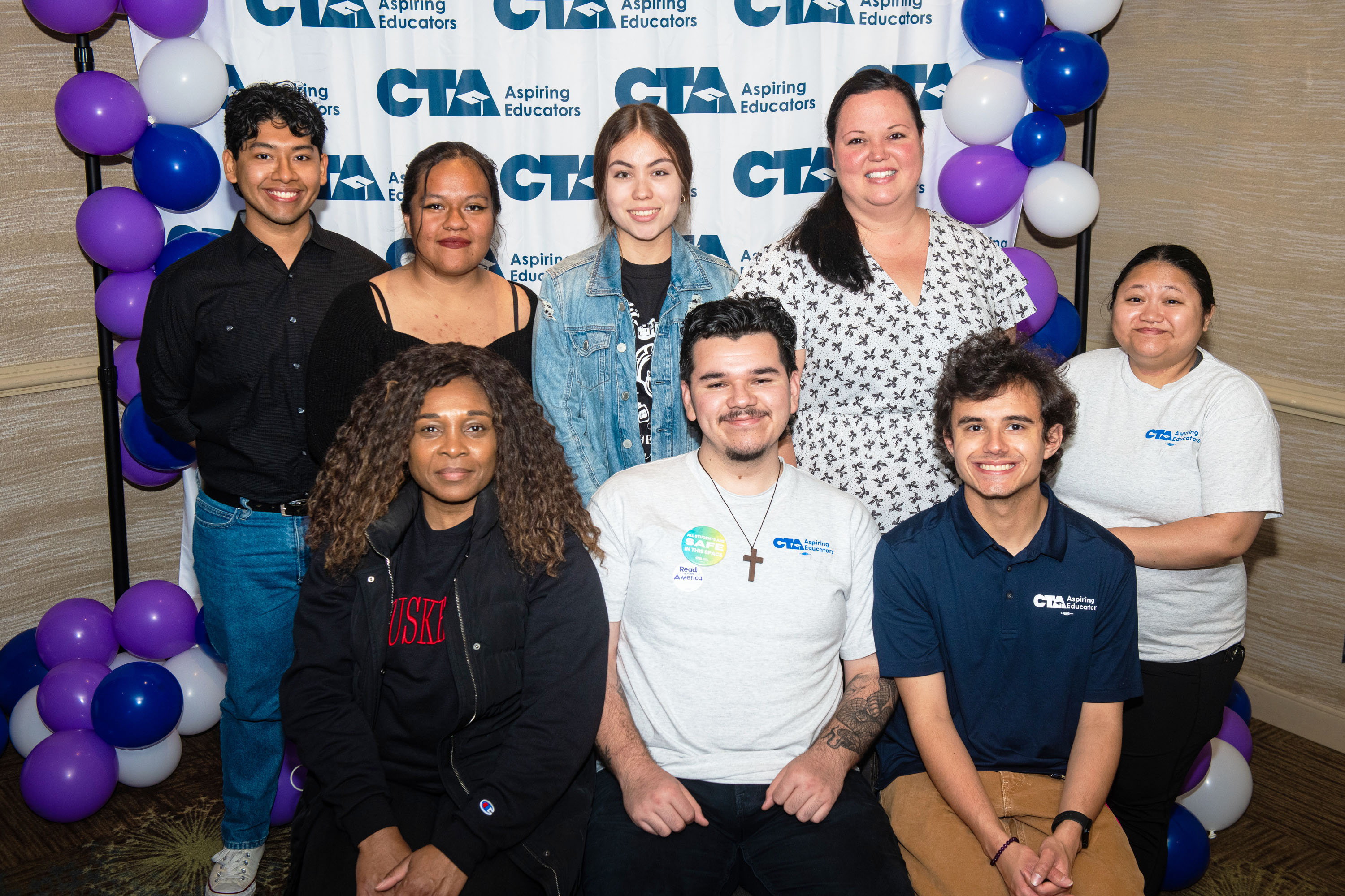 Newly elected CTA-AE board members: Top row, from left: Elias Antunez,Giselle Reyes, Andrea Guevara, Tiffany Richey, Jennifer Kay Garcia. Bottom row, from left: Queen Udofia, Gabriel Mendoza Jr., Ethan Collier-Moreno.