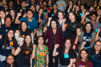 Guest speaker Dolores Huerta inspired the CTA-AE crowd.