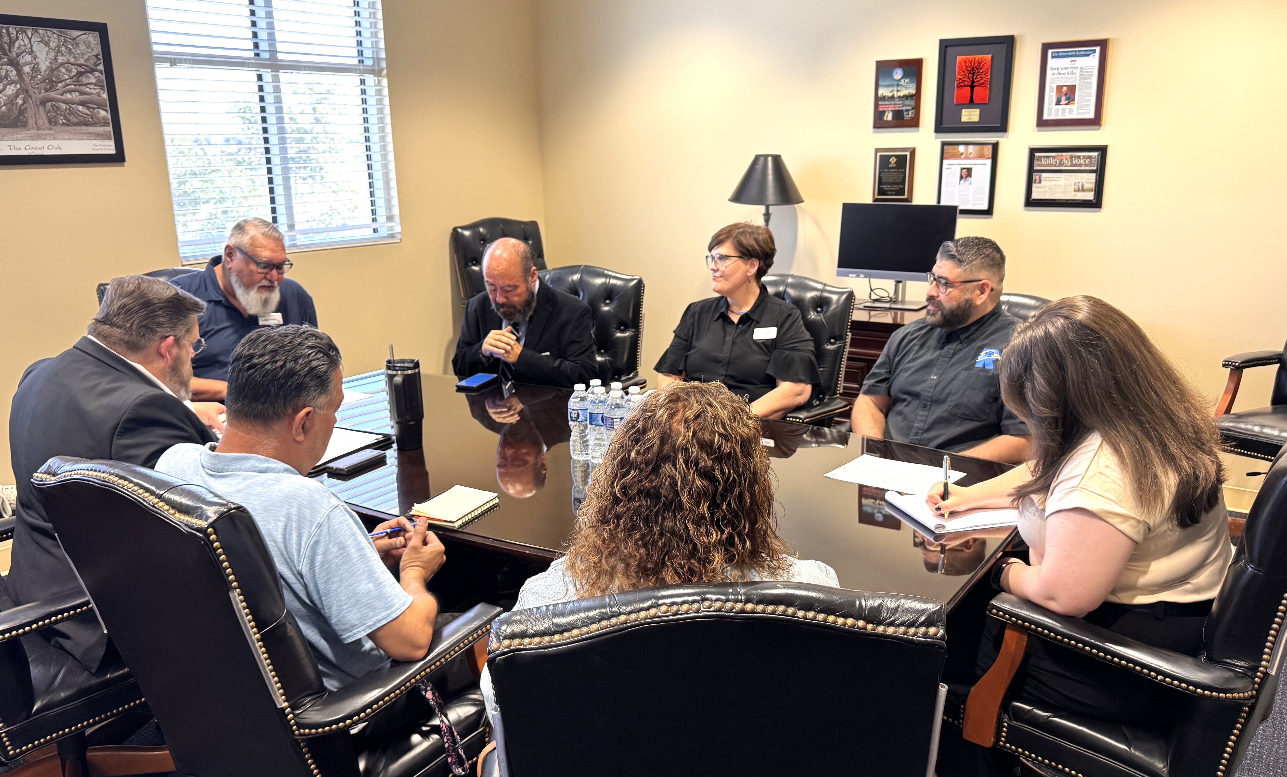 CTA Board Member Jesse Aguilar (at far end of table), Andrew Camacho, Lynn Childree, Steve Comstock, Ed De La Vega, Rafael Gonzales and Amy Kilburn met with Rep. Vince Fong's staff.