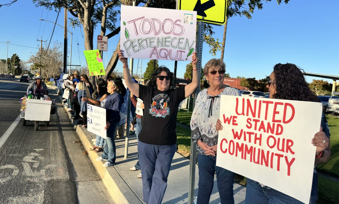 Santa Maria educators during a rally to support all students