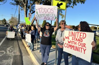 Santa Maria educators during a rally to support all students