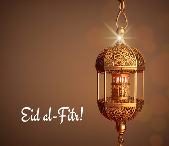Graphic with the text EID al Fitr