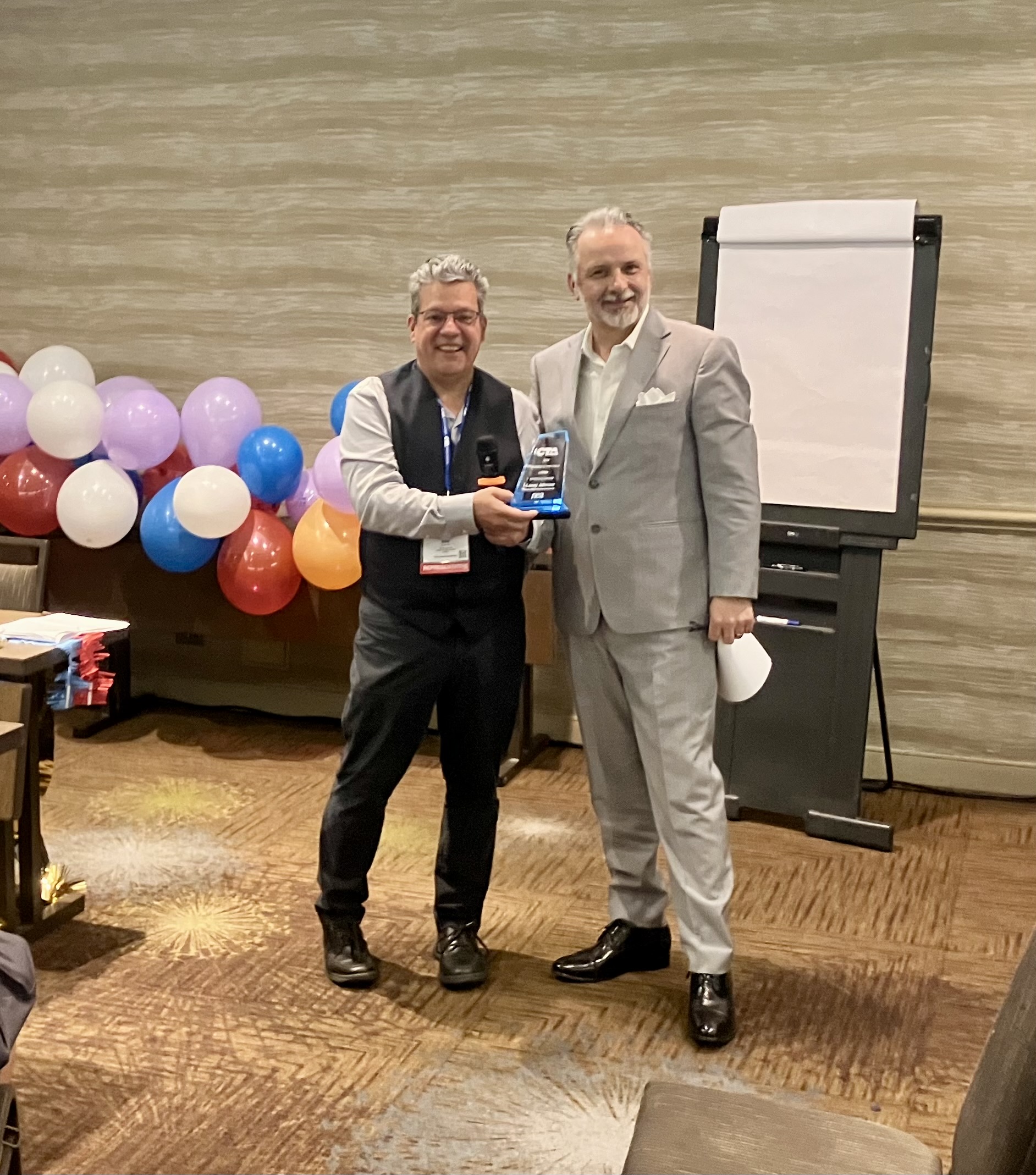 Political Involvement Committee Chair Roger McCoy and Lonny Johnson