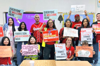 United Teachers Los Angeles (UTLA) members held #WelcomeBackLA events at schools across the district on the first day of school to reinforce their commitment to safe schools for all students and families.