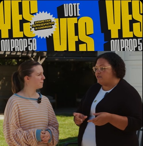 CTA Secretary-Treasurer Erika Jones, right, spokewith social media influencer and former educator Mrs. Frazzled in video post.