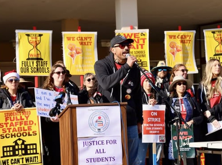 UTR President Francisco Ortizat a strike rally in December.