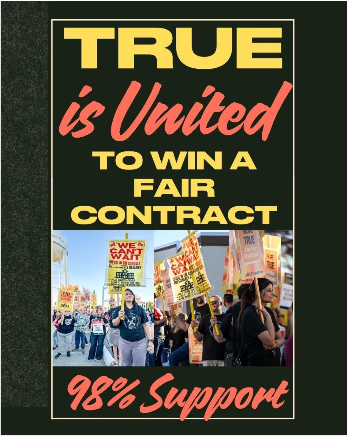 Photo of TRUE United to win a fair contract poster
