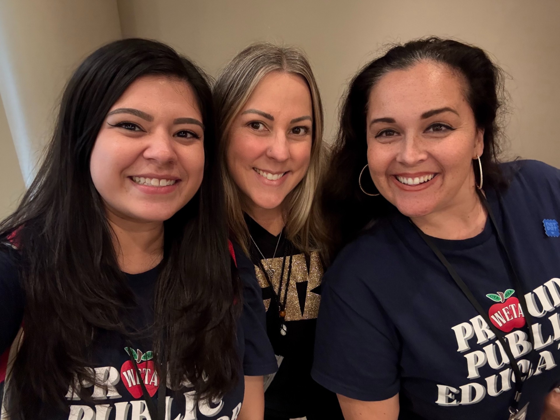 WETA Organizing Chair Allyson Banales-Pfeifer, President Julie McCartyand Human Rights and Equity Chair Alie Mercado.
