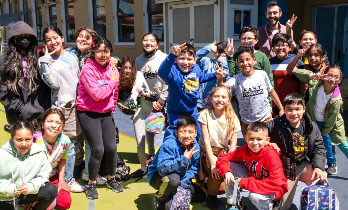 Students and their teacher at Buena Vista Horace Mann K–8 in San Francisco, a community school.
