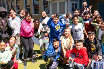 Students and their teacher at Buena Vista Horace Mann K–8 in San Francisco, a community school.