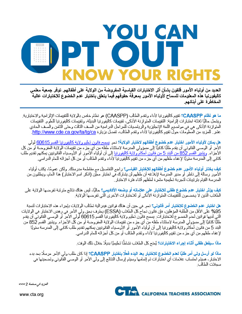 Parent Opt-Out Q&A - Arabic
