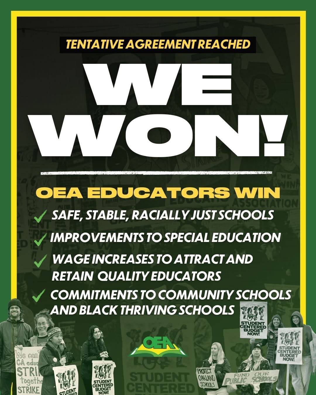 After a year of negotiations and a resounding strikevote, OEA reached a tentative agreement with Oakland Unified in late February.